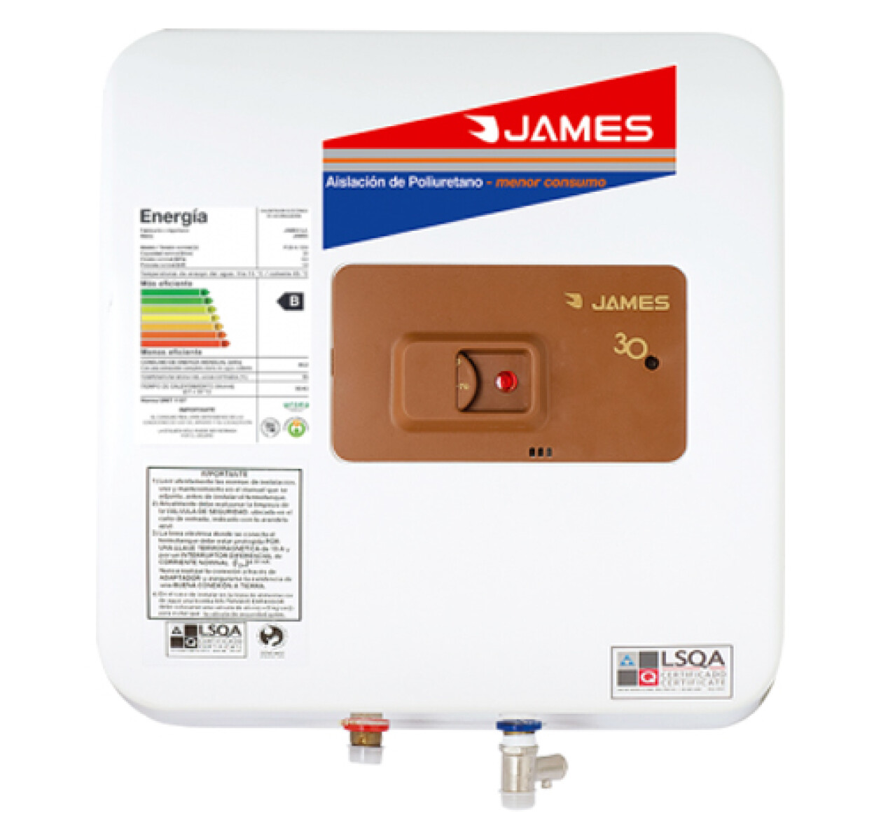 TERMOTANQUE JAMES 30 L COBRE Prisma - Sin color 