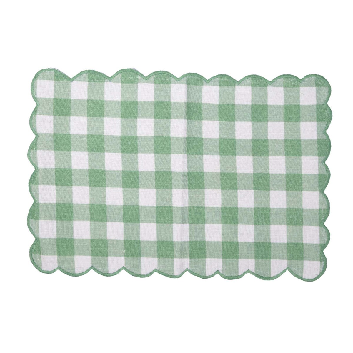 SET DE 2 INDIVIDUALES GALATSI - LINO-Y-ALGODON VERDE/BLANCO 