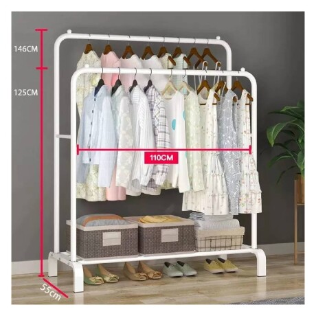 Perchero Organizador de Ropa Closet Hogar de Metal Blanco