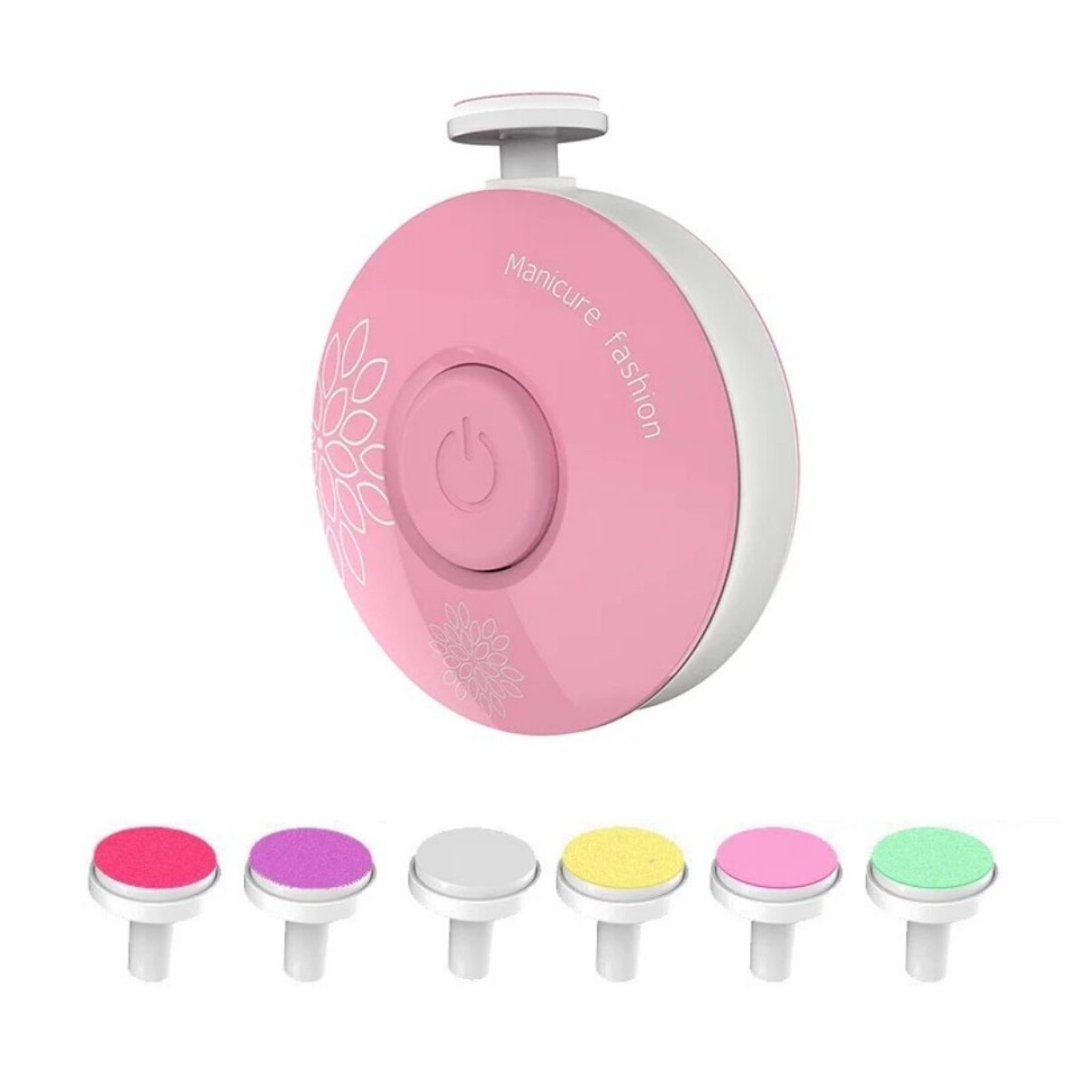 Lima Uñas Bebé Pulidor Torno Eléctrico Trimmer Redondo - Rosa 