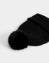 Gorro Clasico Gorro Tejido Con Pompón - Negro