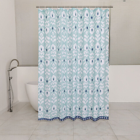 Cortina de Home Class con Argollas 180 x 180 cm 213695 FLOR CELESTE