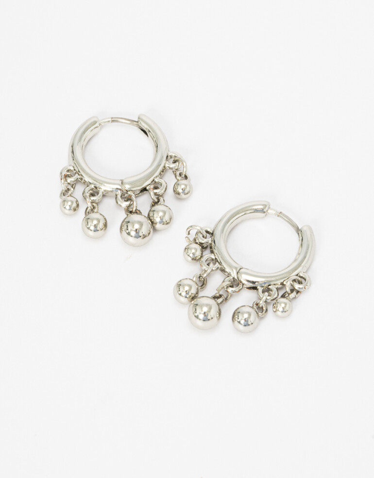 Aros Argollas Metal Aros Argolla Mini De Metal - Plateado Rodio