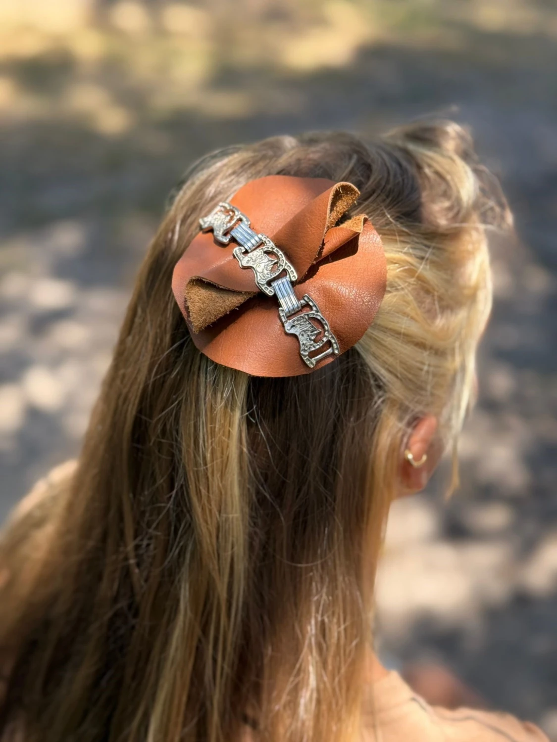 Round Leather Headpiece camel n/a