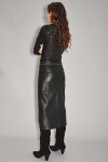 Falda Cleo Cuero Negro