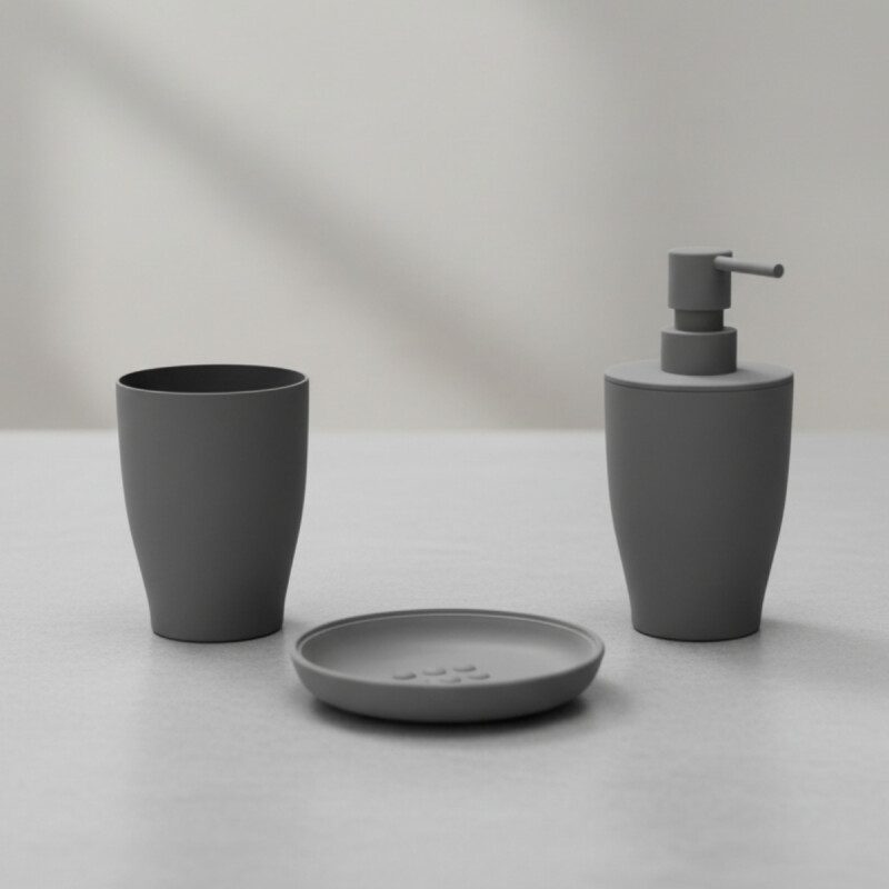 Set de baño 3 piezas Pure GRIS