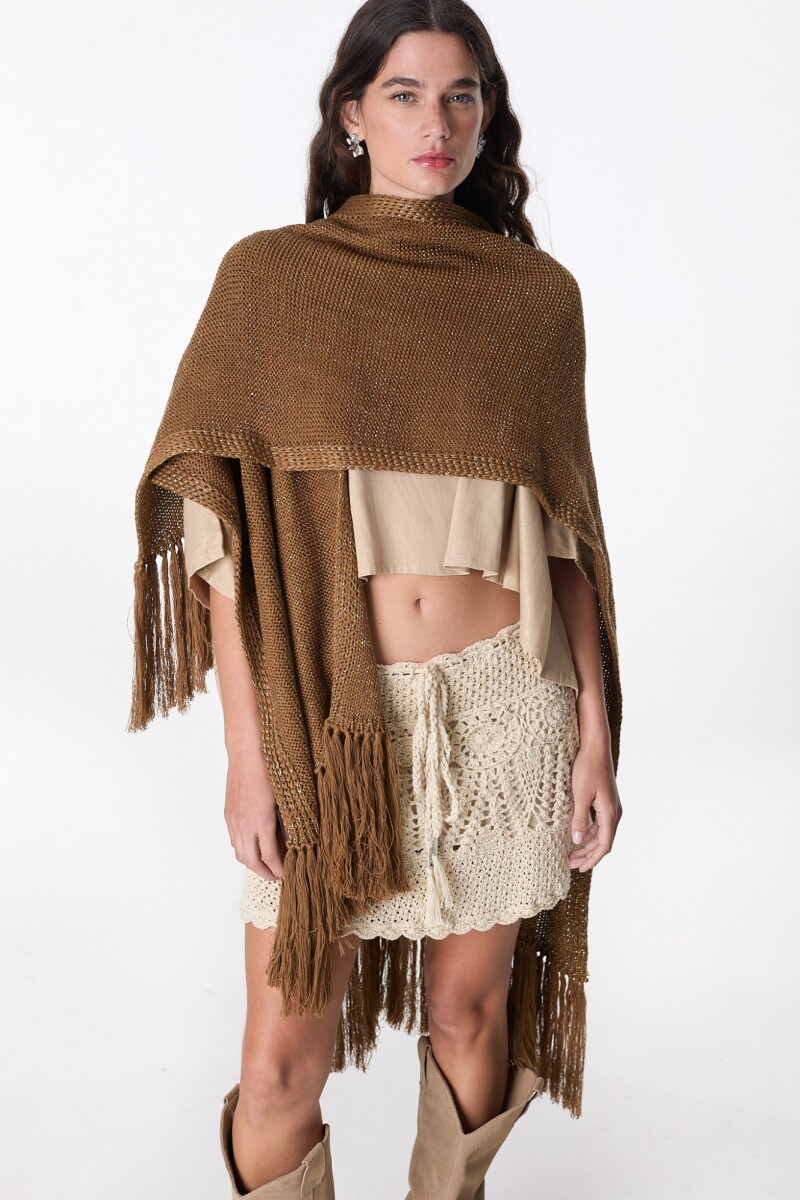 Ruana Matiz Marron/Dorado