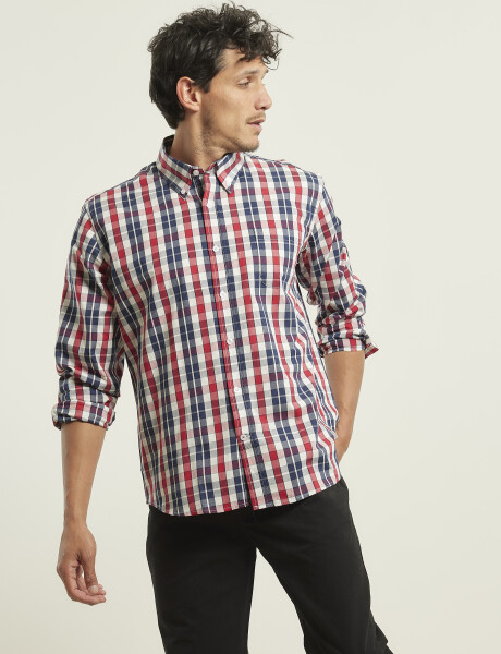 Camisa A Cuadros Harrington Label Rojo/blanco