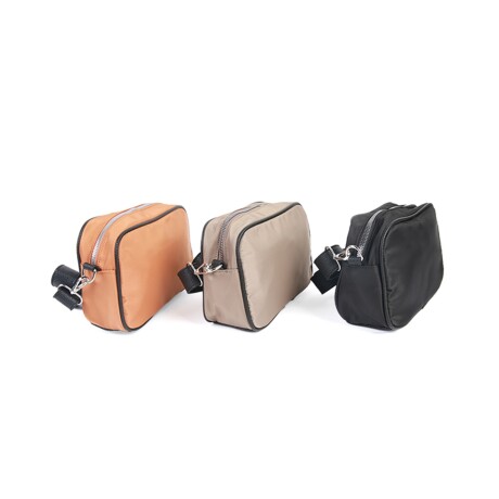 Bandolera Canva Osaka beige con compartimentos funcionales Terracota