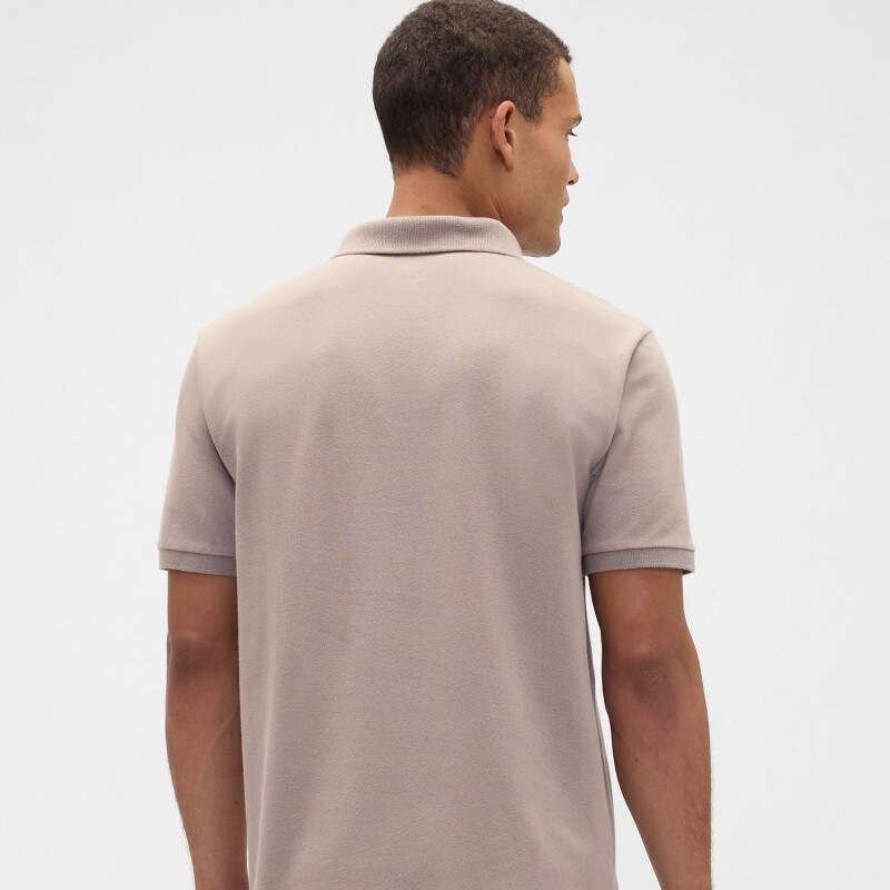 V-STRETCH PIQUE POLO - SOLID MEDIUM COOL BROWN