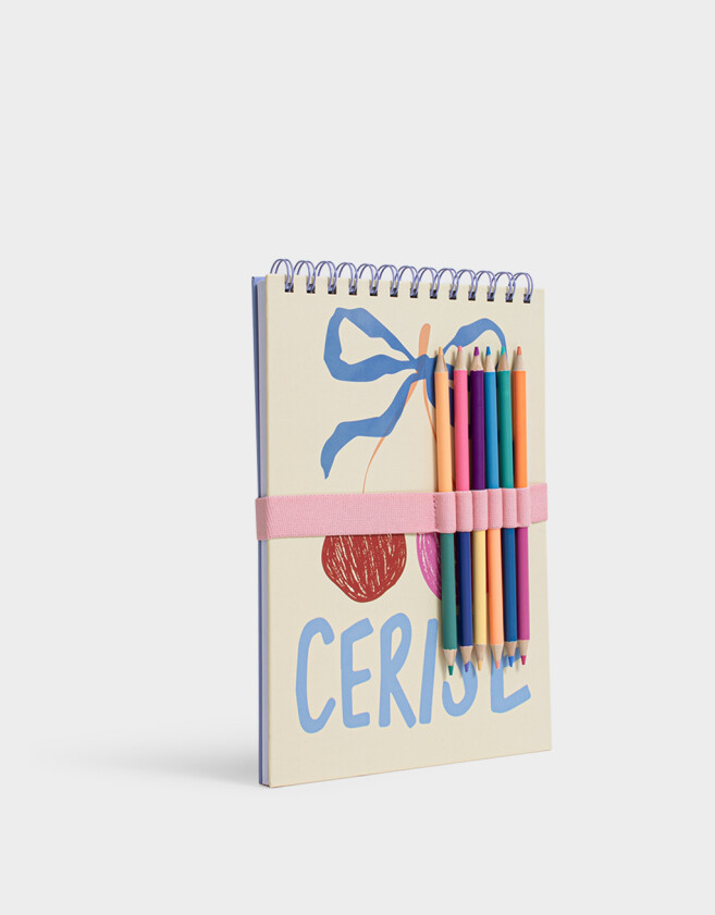Librería Sets Foodie Set De Cuaderno Y Lápices Pasteles - Holografico