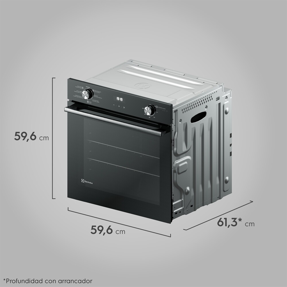 Horno de Empotrar Eléctrico 80Lts Negro