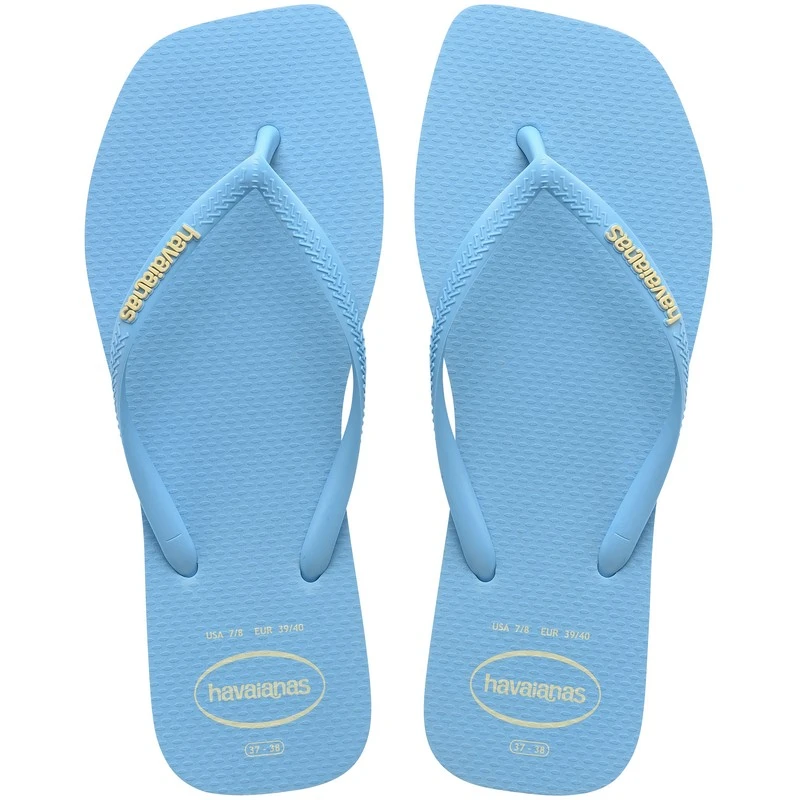 Ojotas Havaianas Slim Square Logo Pop Pp Azul