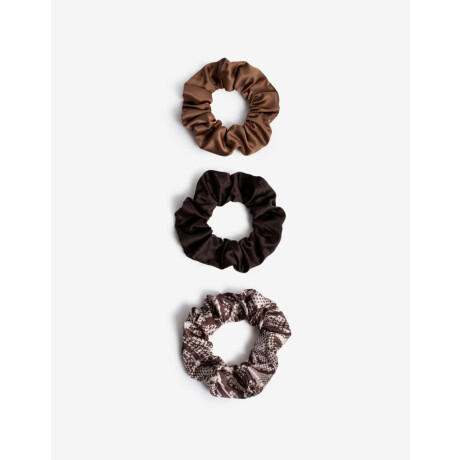 Set De Scrunchies Combinacion Tricolor