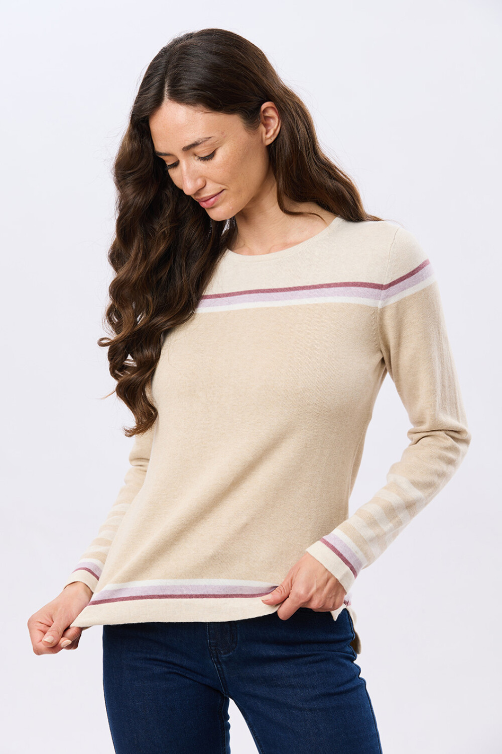 BUZO TEJIDO RAYADO Beige