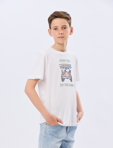 REMERA ESTAMPADA DE ALGODÓN Blanco