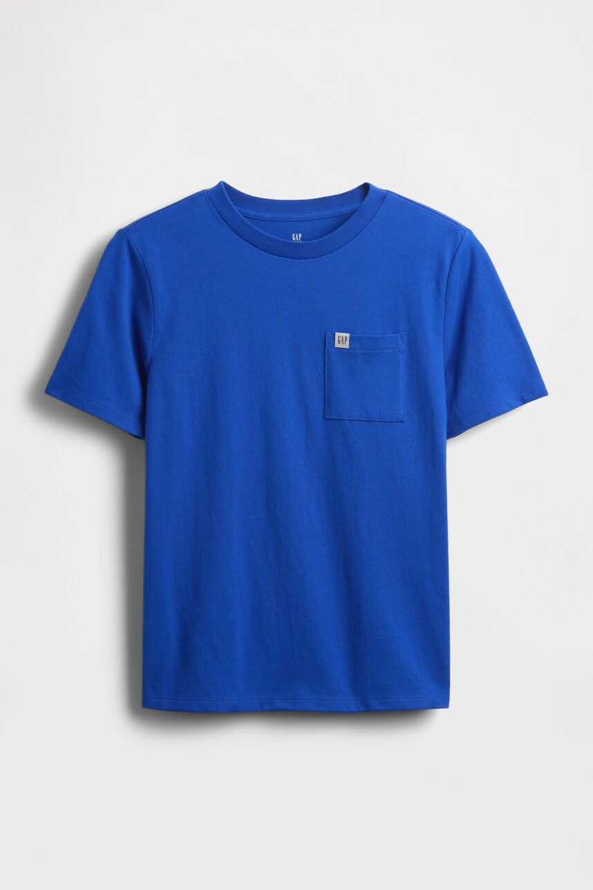 Remera Bolsillo Logo Gap Niño Royal Gem