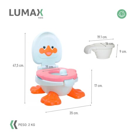 Pelela Wc Niños Duck Baby Potty 3 En 1 Hasta Los 5 Años Rosa