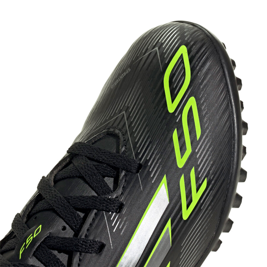 Championes de Niños Adidas Futbol 5 F50 Club Jrs Negro - Plateado - Amarillo Limon