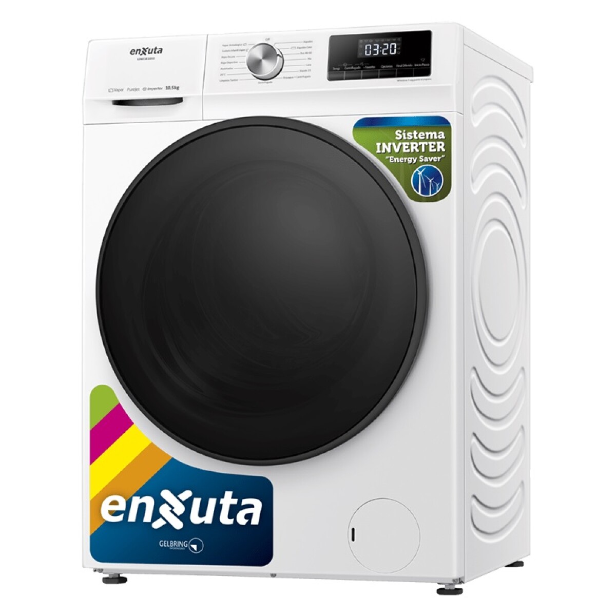 Lavarropas 10.5 kg carga frontal INVERTER Enxuta LENX161050 