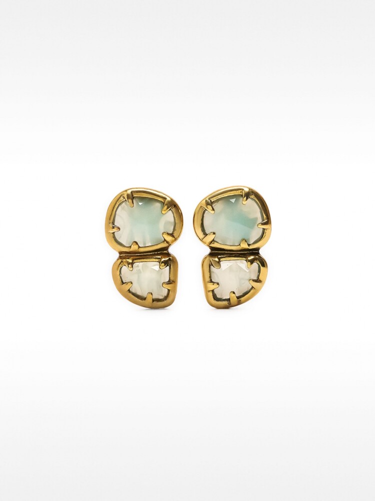 Pendientes De Clip Ovalados azul