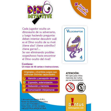 Juego Didactico Infantiles Bontus Dino Detective