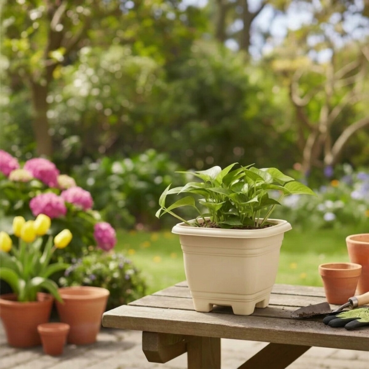 Maceta mediana cuadrada 4,3 lts - ARENA 