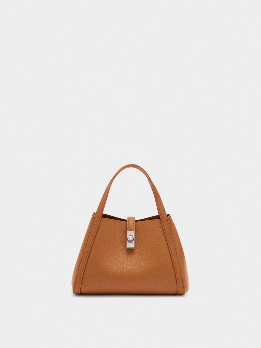 Bolso Tote Con Bolsa Interior naranja