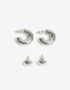 Aros Sets Metal Set De Aros Metal Bold - Plateado Rodio
