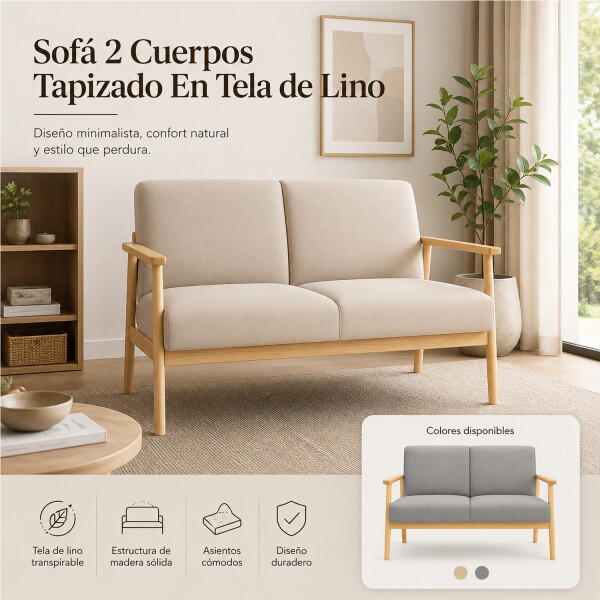 Sillón Sofá 2 Cuerpos Fc3057 MARRON
