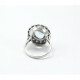 Anillo Oro 18K Blanco Con Aguamarina Central Y Brillantes Anillo Oro 18K Blanco Con Aguamarina Central Y Brillantes