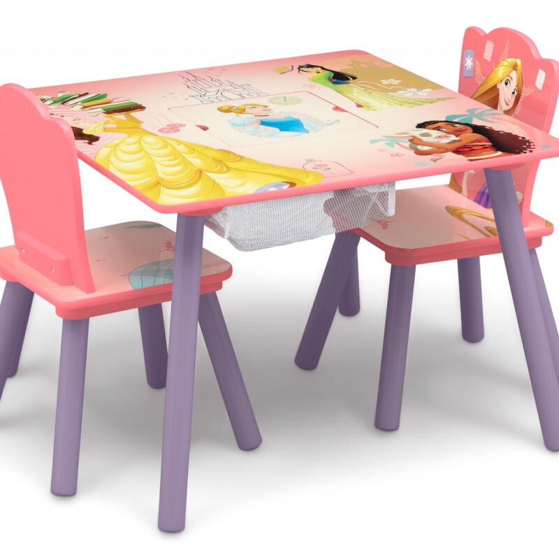Juego de mesa y 2 sillas para niños Princesas Disney Juego de mesa y 2 sillas para niños Princesas Disney