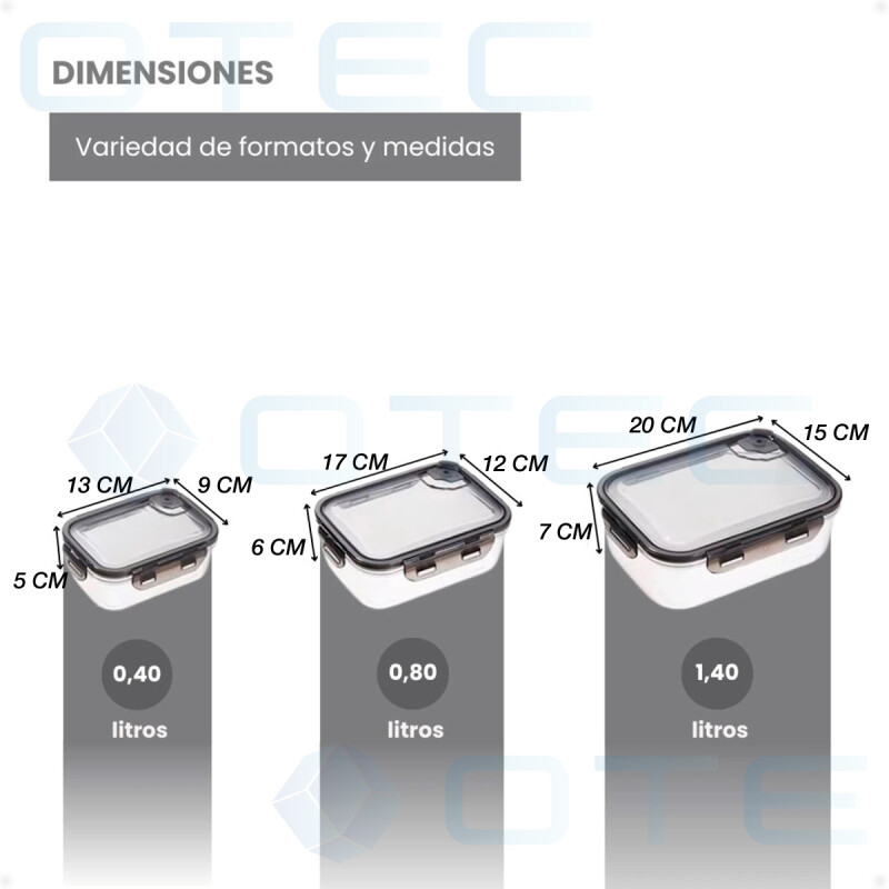 Set De Recipientes Aptos Heladera Microondas Herméticos 3 Unidades Set De Recipientes Aptos Heladera Microondas Herméticos 3 Unidades