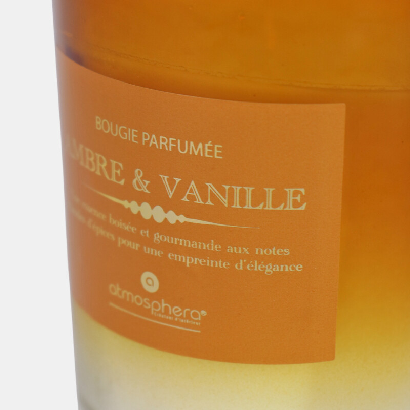 VELA AROMATICA AMBRE EN POTE DE VIDRIO BEIGE Unica