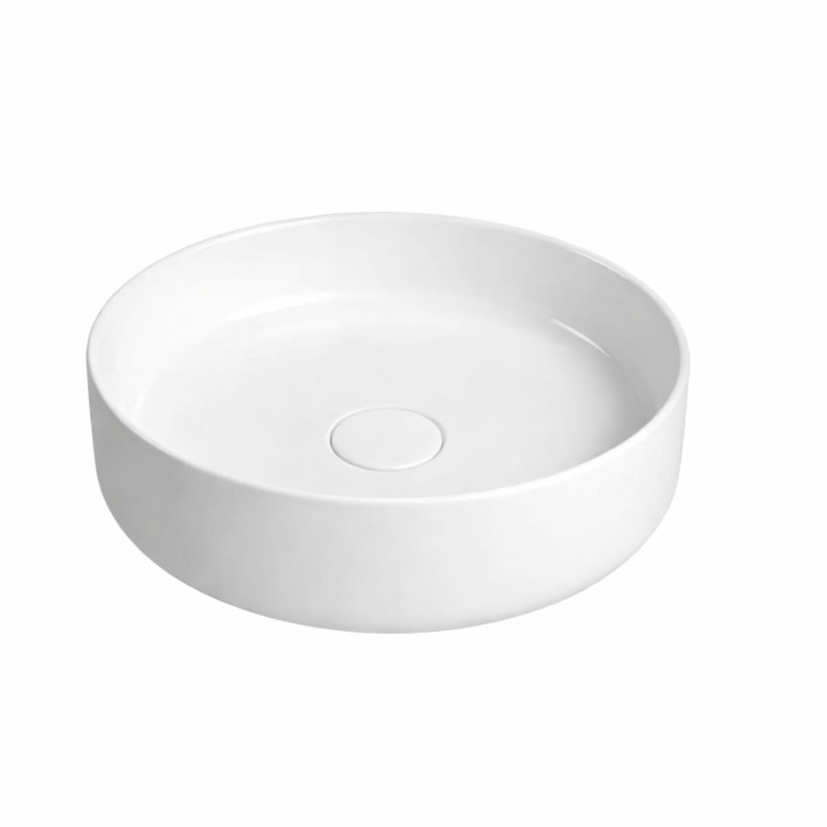 Bacha De Apoyo Redonda 40 Cm Blanca Brillante Deca 