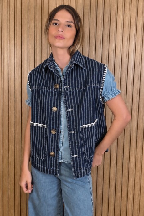 Chaleco Moto Denim stripped