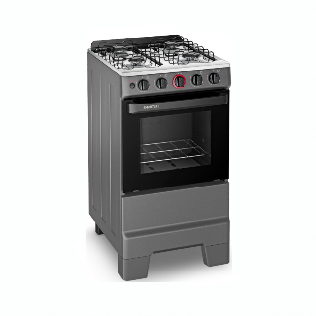 Cocina A Gas SMARTLIFE SL-KBR504 4 Hornallas Capacidad De Horno 50L - Titanium 