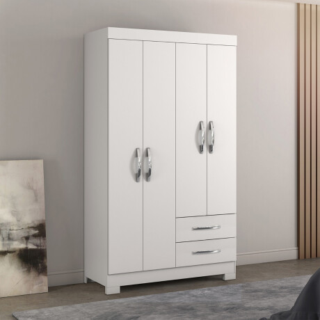 ROPERO 4 PUERTAS 2 CAJONES GUARDARROPA ARMARIO PLACARD CLOSET BLANCO FLEX