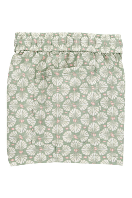 Short de algodón, con cordón, diseño floral Sin color