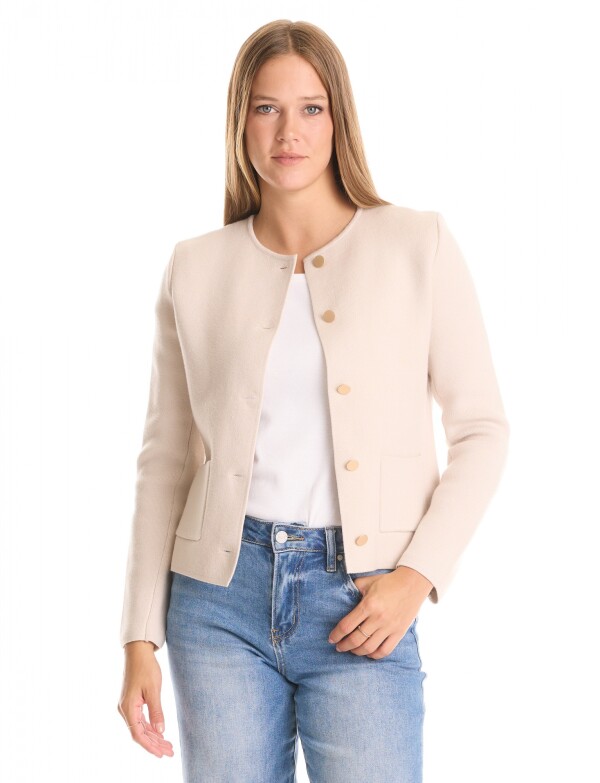 Chaqueta Tejida Bolsillos BEIGE