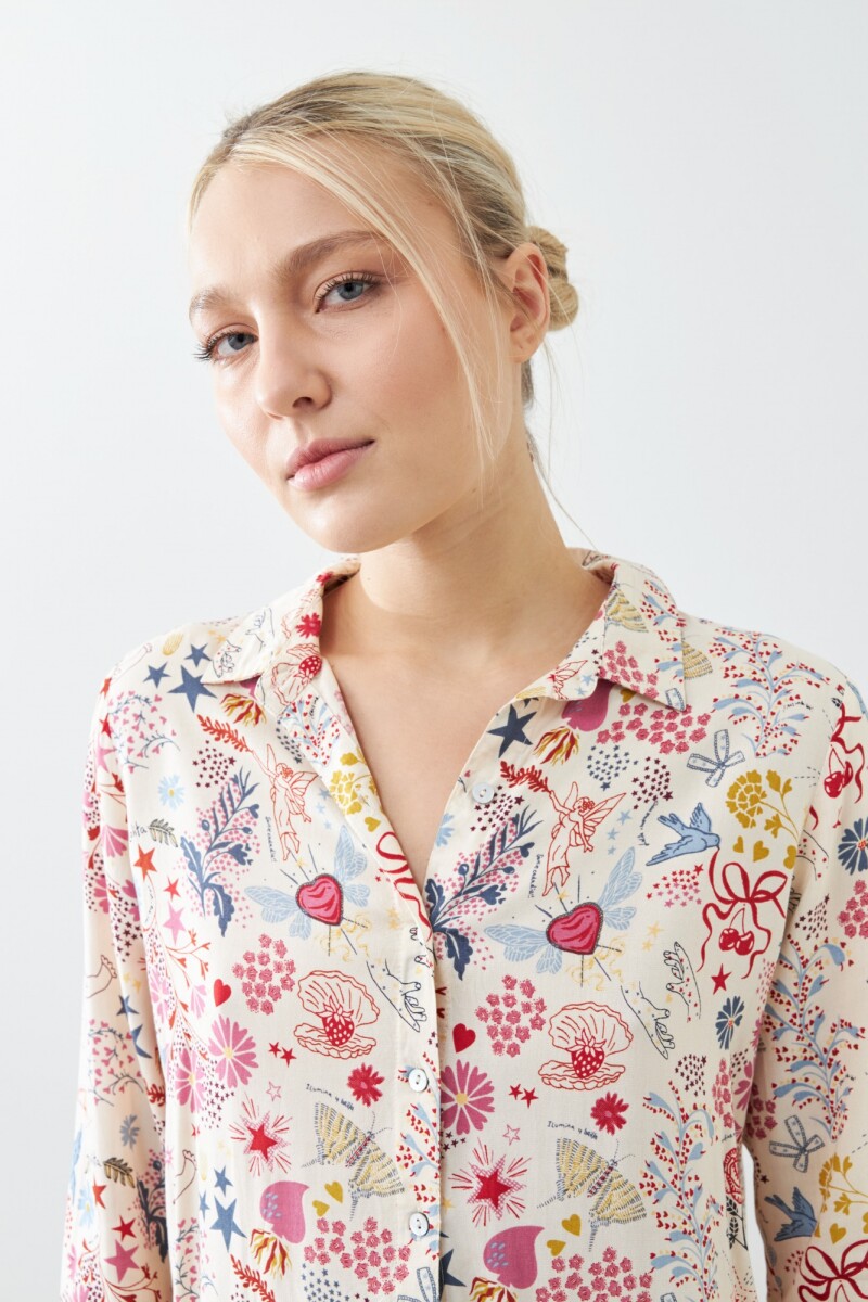 Camisa estampada multicolor