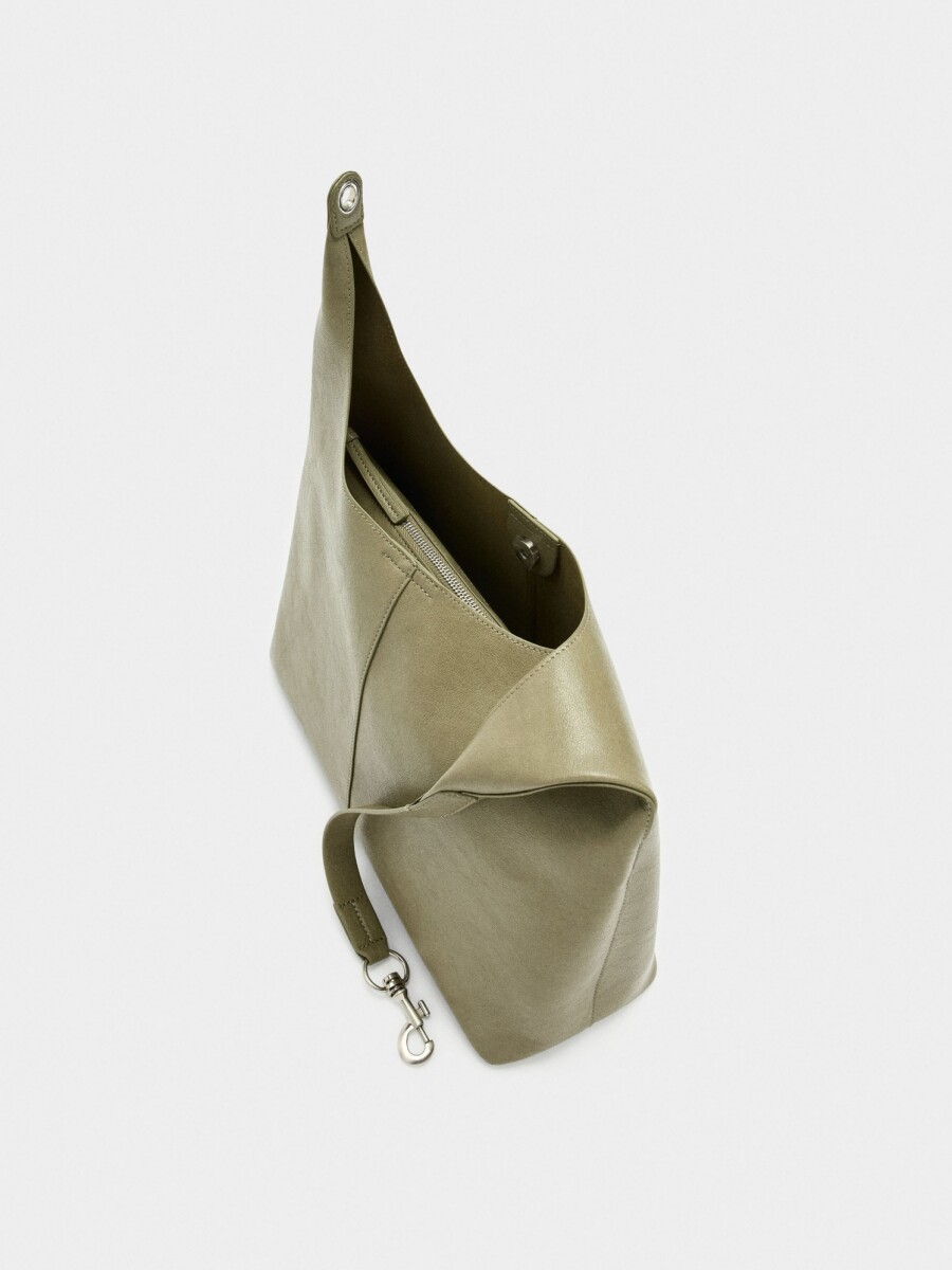 Bolso Liso Estilo Hobo caqui