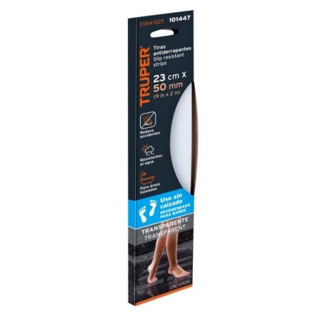 Cinta Antideslizante Transparente 50mm x 23cm Truper Cinta Antideslizante Transparente 50mm x 23cm Truper