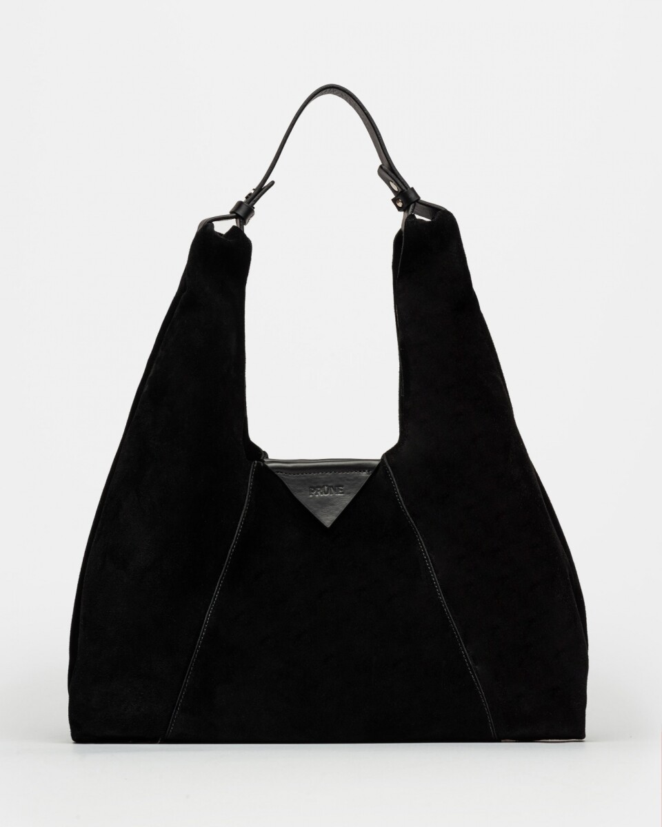 Cartera al Hombro The Shopping En Cuero Gamuza - Negro 