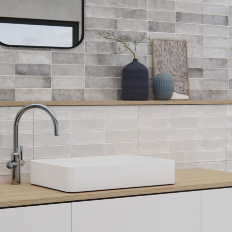 CERAMICA PARA PARED 31.6X60 BLANCO BRILLO PRECORTE PRISSMACER GAMAS DE BLANCO