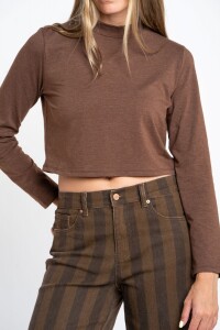 Polera Algodón Elastano Chocolate