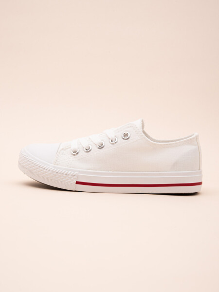 Calzado canva con cordones Blanco