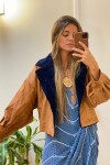 Campera Furor Camel Corderito Azul