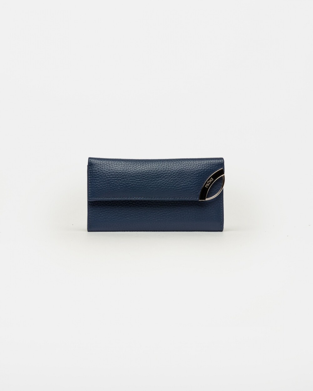 Billetera Katy en cuero graneado Marine Blue