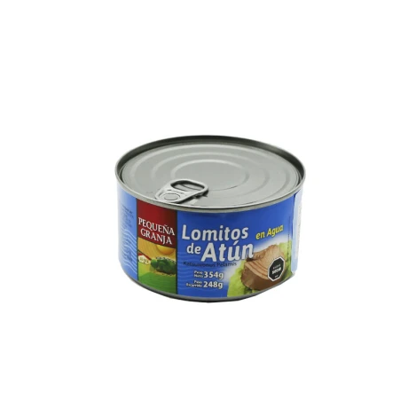 Atún de Lomitos PEQUEÑA GRANJA 170grs al agua. Atún de Lomitos PEQUEÑA GRANJA 170grs al agua.